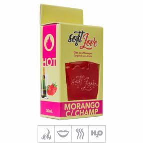 **Gel Comestível Soft Love Hot 30ml (ST116) - Morango c/ Cha... - Pura audácia - Sex Shop online discreta em BH