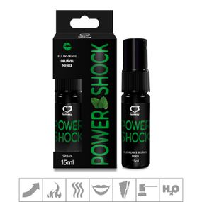 *Excitante Unissex Power Shock Spray 15ml (ST171) - Menta - Pura audácia - Sex Shop online discreta em BH