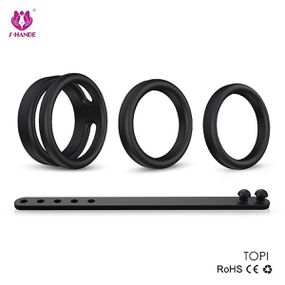 *kit Com 4 Aneis Peniano Magician Kit SI (1441) - Preto - Revender Sex Shop com menor preço de BH