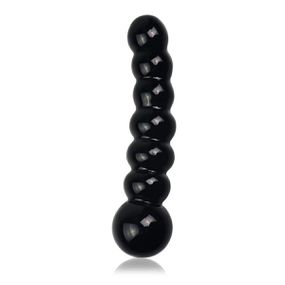 *Plug em Vidro Com Esferas Love Toy SI (5707) - Preto - Revender Sex Shop- Sex Shop discreta em BH