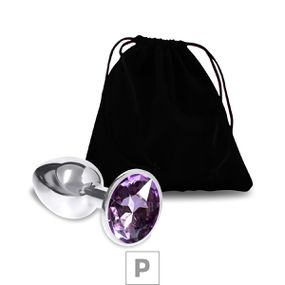 Plug de Metal P Cromado Com Strass 6cm SI (5845) - Pedra Lil... - Revender Sex Shop com menor preço de BH