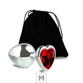 Plug de Metal M Com Pedra Formato de Coração 7cm (5849) - Pe... - Revender Sex Shop com menor preço de BH