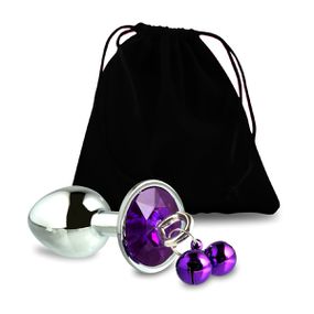 **Plug Metálico P Com Strass Variado e Sino SI (6360) - Core... - Revender Sex Shop com menor preço de BH