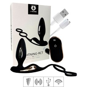 Plug Silicone Com Vibro Lightning SI (7241) - Preto - Revender Sex Shop- Sex Shop discreta em BH