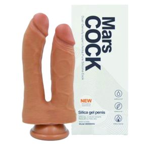Prótese Dupla Com Ventosa (7723) - Marrom - Revender Sex Shop com menor preço de BH