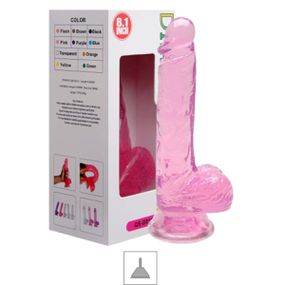 Prótese 14x12cm Com Ventosa e Escroto SI (8228) - Rosa - Revender Sex Shop com menor preço de BH