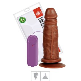 Prótese 14x13cm Com Vibro e Ventosa (ADAO33A) - Marrom - Revender Sex Shop- Sex Shop discreta em BH