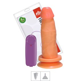 Prótese 13x13cm Com Vibro e Ventosa (ADAO33) - Bege - Revender Sex Shop- Sex Shop discreta em BH