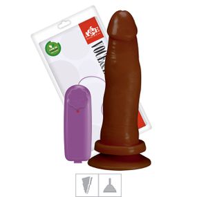 Prótese 13x13cm Com Vibro e Ventosa (ADAO33) - Marrom - Revender Sex Shop- Sex Shop discreta em BH
