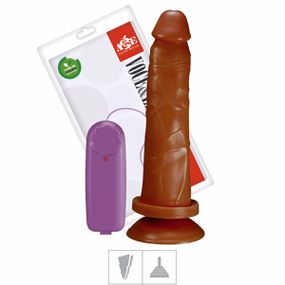 Prótese 19x14cm Com Vibro e Ventosa (ADAO35) - Marrom - Revender Sex Shop- Sex Shop discreta em BH