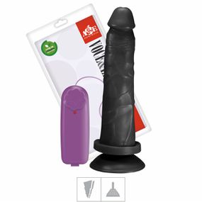 Prótese 19x14cm Com Vibro e Ventosa (ADAO35) - Preto - Revender Sex Shop- Sex Shop discreta em BH