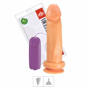 Prótese 18x16cm Com Vibro e Ventosa (ADAO36) - Bege - Revender Sex Shop- Sex Shop discreta em BH