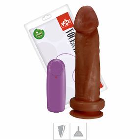 Prótese 18x16cm Com Vibro e Ventosa (ADAO36) - Marrom - Revender Sex Shop- Sex Shop discreta em BH