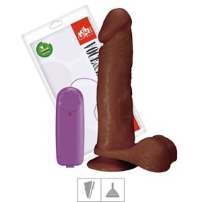 Prótese 18x14cm Com Vibro Ventosa e Escroto (ADAO38) - Marr... - Revender Sex Shop- Sex Shop discreta em BH