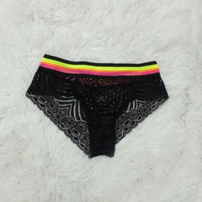 Calcinha Renda Cós Bicolor (DR0045) - Preto - Revender Sex Shop com menor preço de BH
