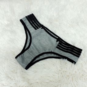 Calcinha Polly (DR0080) - Cinza c/ Preto - Revender Sex Shop com menor preço de BH