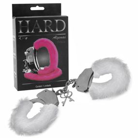 Algema em Metal Com Pelúcia Hard (HA109P) - Branco - Revender Sex Shop- Sex Shop discreta em BH