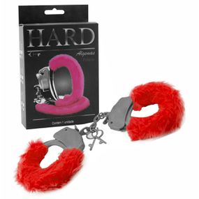 Algema em Metal Com Pelúcia Hard (HA109P) - Vermelho - Revender Sex Shop- Sex Shop discreta em BH