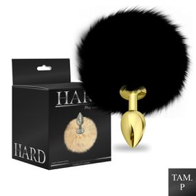 Plug de Metal PomPom Escuro Hard (HA115) - Dourado - Revender Sex Shop- Sex Shop discreta em BH