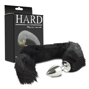 Plug de Metal Cromado Com Cauda Hard (HA116C) - Preto - Revender Sex Shop com menor preço de BH