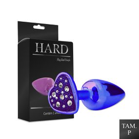 Plug de Metal Com Pedra de Coração Cravejada (HA136) - Lilá... - Revender Sex Shop com menor preço de BH