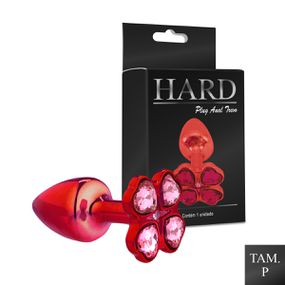 Plug de Metal P Com Pedra Variadas Trevo (HA137) - Vermelho - Revender Sex Shop- Sex Shop discreta em BH