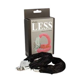 *Algema Less Cromada Com Pelúcia (HA141C) - Preto - Revender Sex Shop com menor preço de BH