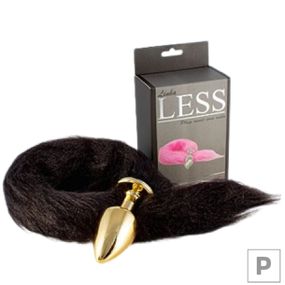 Plug de Plástico P Less Dourado Com Cauda (HA168D) - Preta - Revender Sex Shop com menor preço de BH