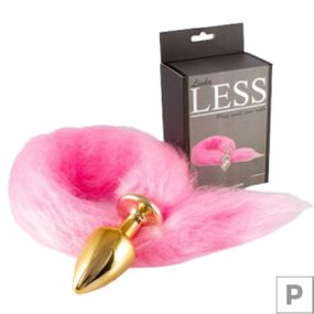 Plug de Plástico P Less Dourado Com Cauda (HA168D) - Rosa - Revender Sex Shop com menor preço de BH