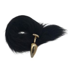 Plug de Plástico G Less Dourado Com Cauda (HA170D) - Preto - Revender Sex Shop com menor preço de BH