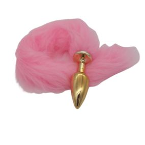 Plug de Plástico G Less Dourado Com Cauda (HA170D) - Rosa - Revender Sex Shop com menor preço de BH
