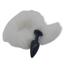Plug de Plástico G Less Preto Com Cauda (HA170P) - Branco - Revender Sex Shop com menor preço de BH
