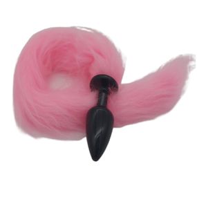 Plug de Plástico G Less Preto Com Cauda (HA170P) - Rosa - Revender Sex Shop com menor preço de BH