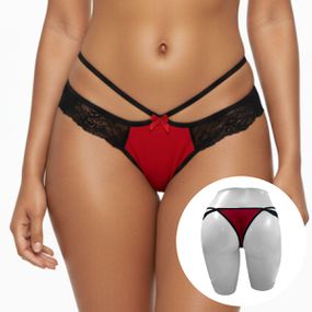 *Calcinha Com Duas Alça (LS5020) - Vermelho c/ Preto - Revender Sex Shop com menor preço de BH