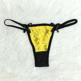 *Calcinha Aline (MAR0103) - amarelo c/ preto - Revender Sex Shop com menor preço de BH