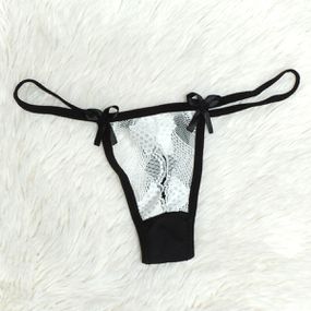 *Calcinha Aline (MAR0103) - Branco C/ Preto - Revender Sex Shop- Sex Shop discreta em BH