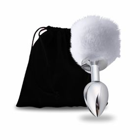 *Plug De Metal Com PomPom Importado VP (PL012M) - Branco - Revender Sex Shop com menor preço de BH