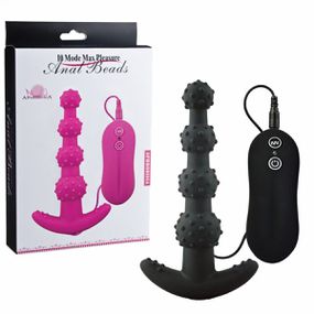 *Plug em Silicone 10 Vibração Anal Beads VP (PL026) - Preto... - Revender Sex Shop- Sex Shop discreta em BH