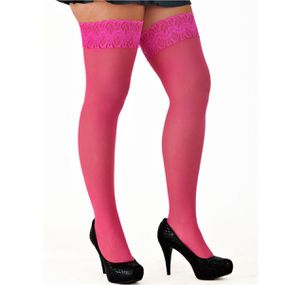 Meia Fina 7/8 Com Renda Perrutextil (PR015) - Rosa - Revender Sex Shop com menor preço de BH