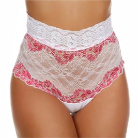 *Calcinha Blogueira (PS6118) - Branco com Rosa - Revender Sex Shop- Sex Shop discreta em BH