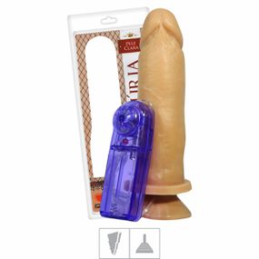*Prótese 15x14cm Com Vibro e Ventosa (PV020) - Bege - Revender Sex Shop- Sex Shop discreta em BH