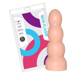 Plug Com Três Esferas 15x19cm (SSP004) - Bege - Revender Sex Shop- Sex Shop discreta em BH