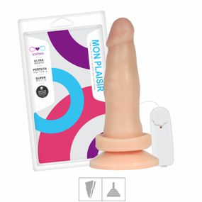 Prótese 13x13cm Com Vibro e Ventosa (SSV005V-ST397) - Bege - Revender Sex Shop- Sex Shop discreta em BH