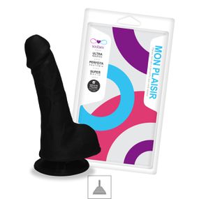 Prótese 11x13cm Com Ventosa e Escroto (SSV017) - Preto - Revender Sex Shop- Sex Shop discreta em BH