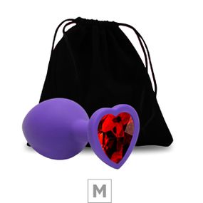 Plug De Silicone M Roxo Pedra Formato de Coração (SX294) - P... - Revender Sex Shop com menor preço de BH