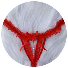 *Calcinha Fio Dental Com Pérola 50 Tons (TO005) - Vermelho - Revender Sex Shop com menor preço de BH