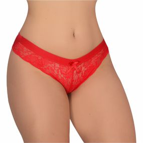 *Calcinha Com Elástico e Renda na Frente (WI1732) - Vermelho - Revender Sex Shop- Sex Shop discreta em BH
