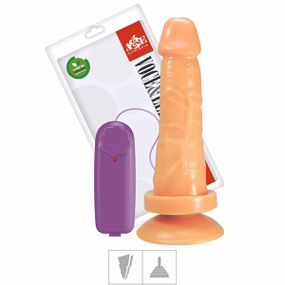 Prótese 15x14cm Com Vibro e Ventosa (ADAO34) - Bege - Revender Sex Shop- Sex Shop discreta em BH