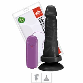 Prótese 15x14cm Com Vibro e Ventosa (ADAO34) - Preto - Revender Sex Shop- Sex Shop discreta em BH