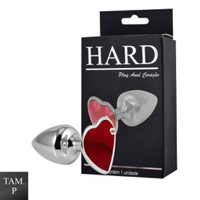 Plug de Metal Cromado Com Pedra de Coração (HA161C)- - Verme... - Revender Sex Shop com menor preço de BH